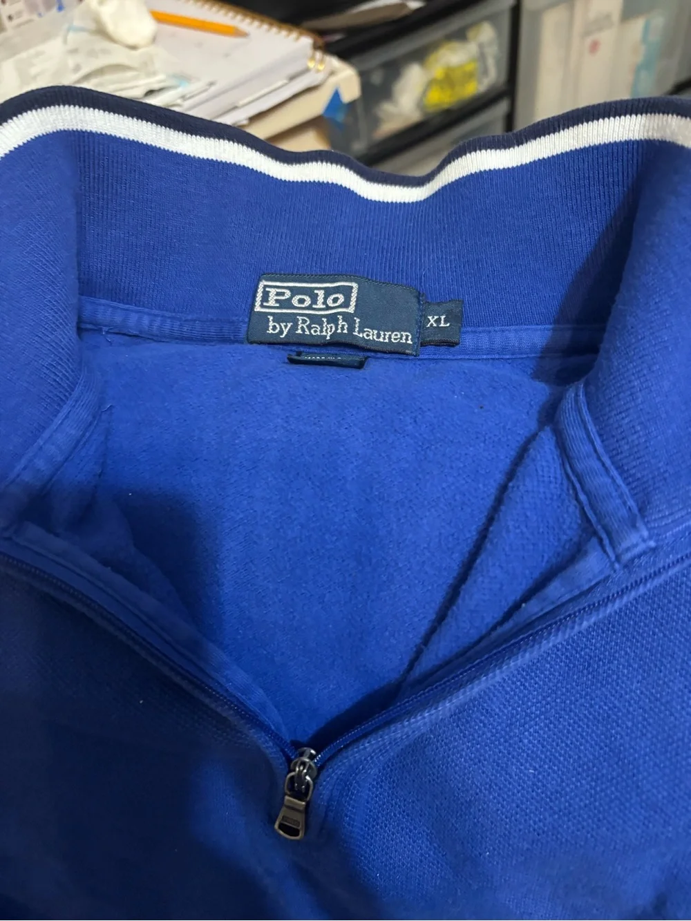 Ralph Lauren Men's Royal Blue Quarter-Zip Sweater
